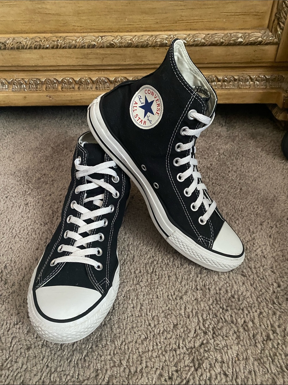 Converse Chuck Taylor Black High Top Canvas Sneakers size 8.5 M/10.5W
